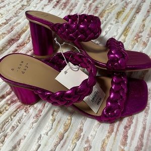 TARGET pink metallic heels